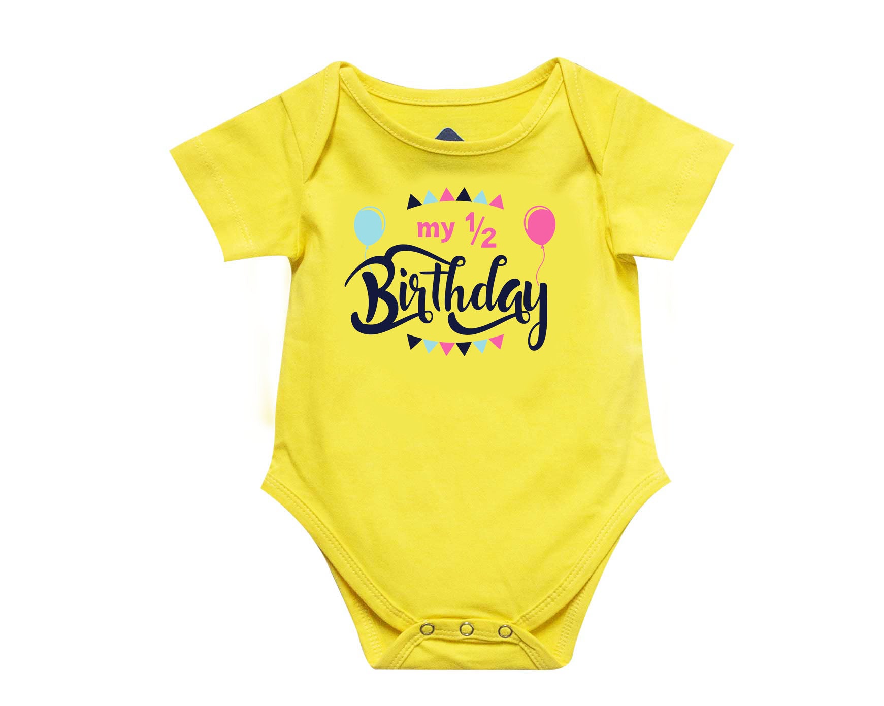HALF HAPPY BIRTHDAY ROMPER - Yellow - image 1