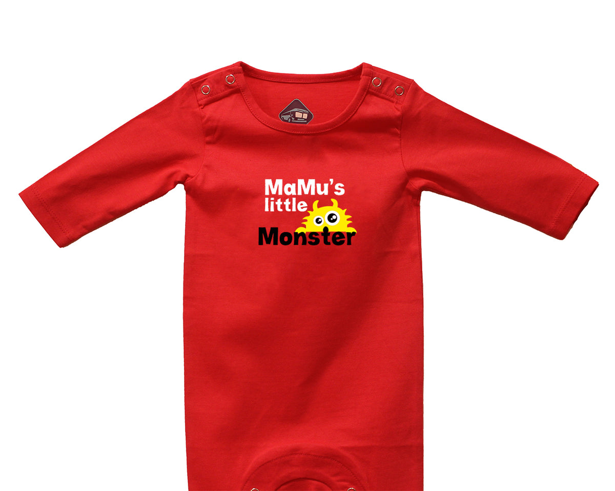 Mamas Little Monster Full Romper - Red - image 1
