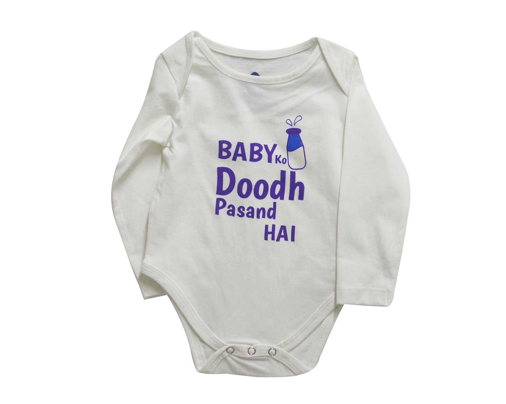 BABY KO DOODH PASAND HAI FULL SLEEVES - White - image 1