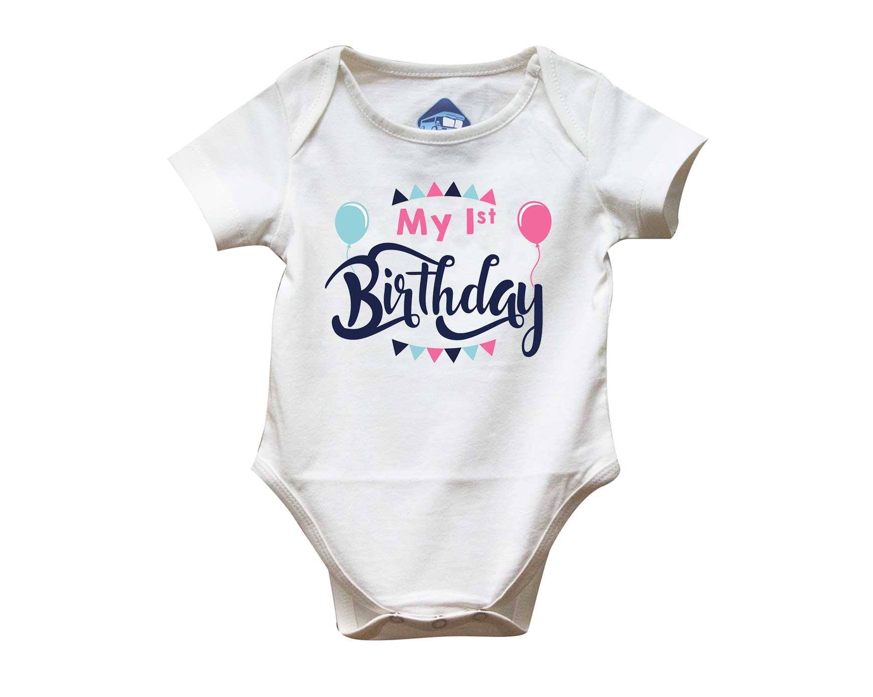 FIRST HAPPY BIRTHDAY ROMPER - White - image 2