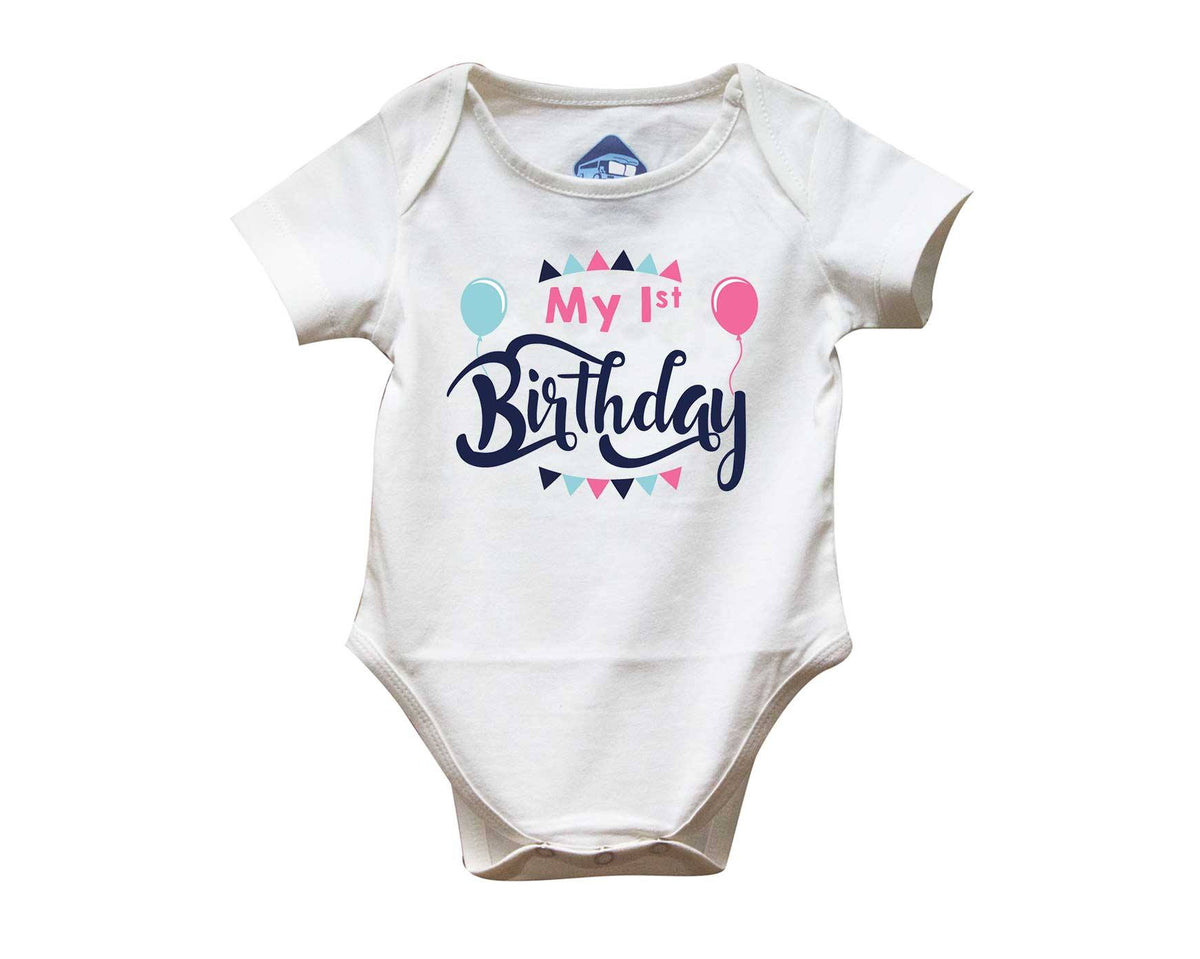 FIRST HAPPY BIRTHDAY ROMPER - White - image 2